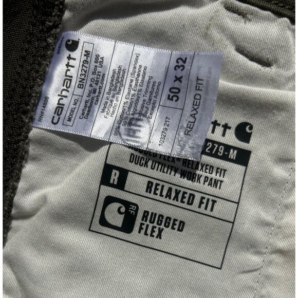 Carhartt Mens Relaxed Fit Canvas Work Pants Size 50x32 Olive Green Brown IRR New - Picture 8 of 9